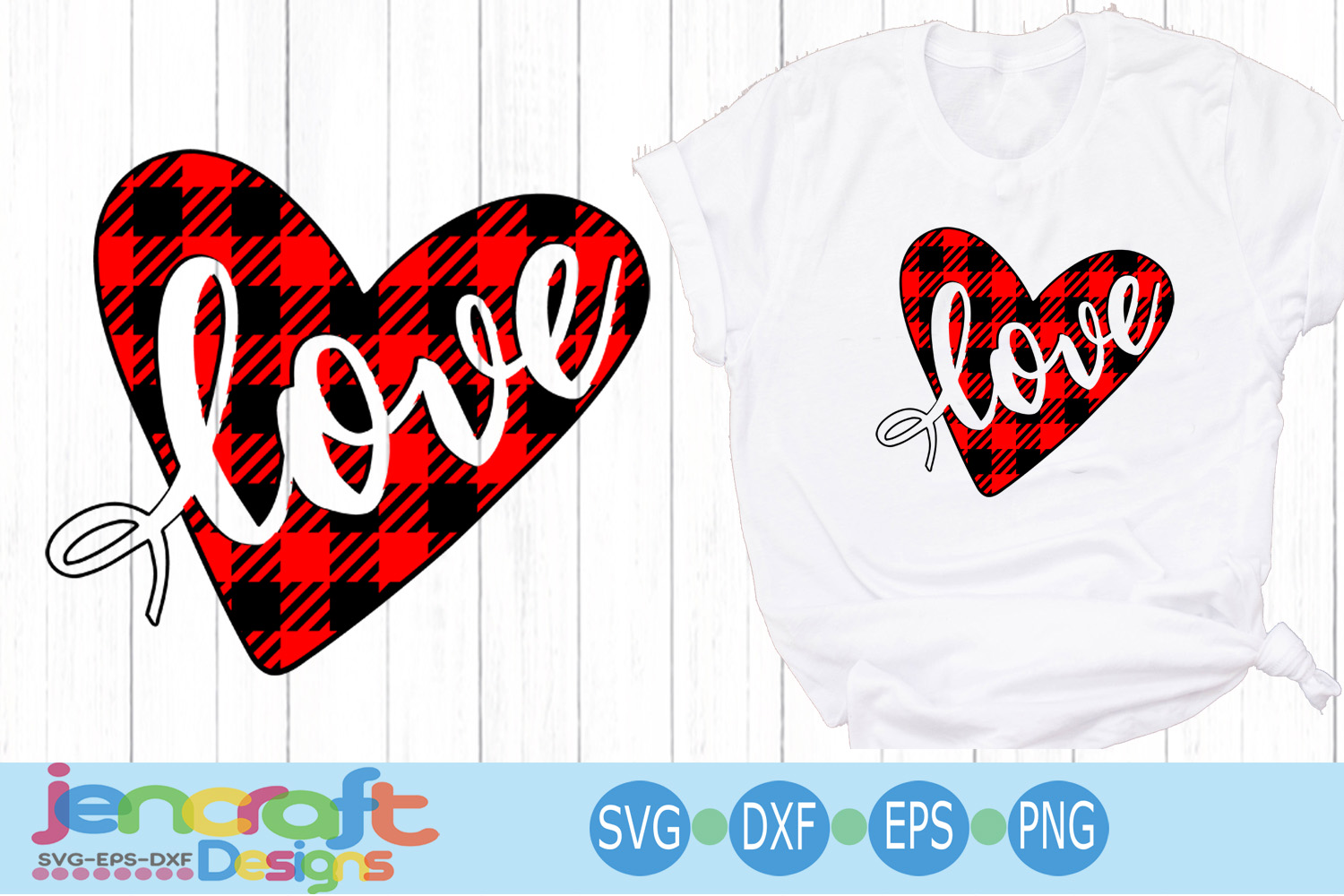 Download Buffalo Plaid Love Heart, Valentine SVG Cut file (198639 ...