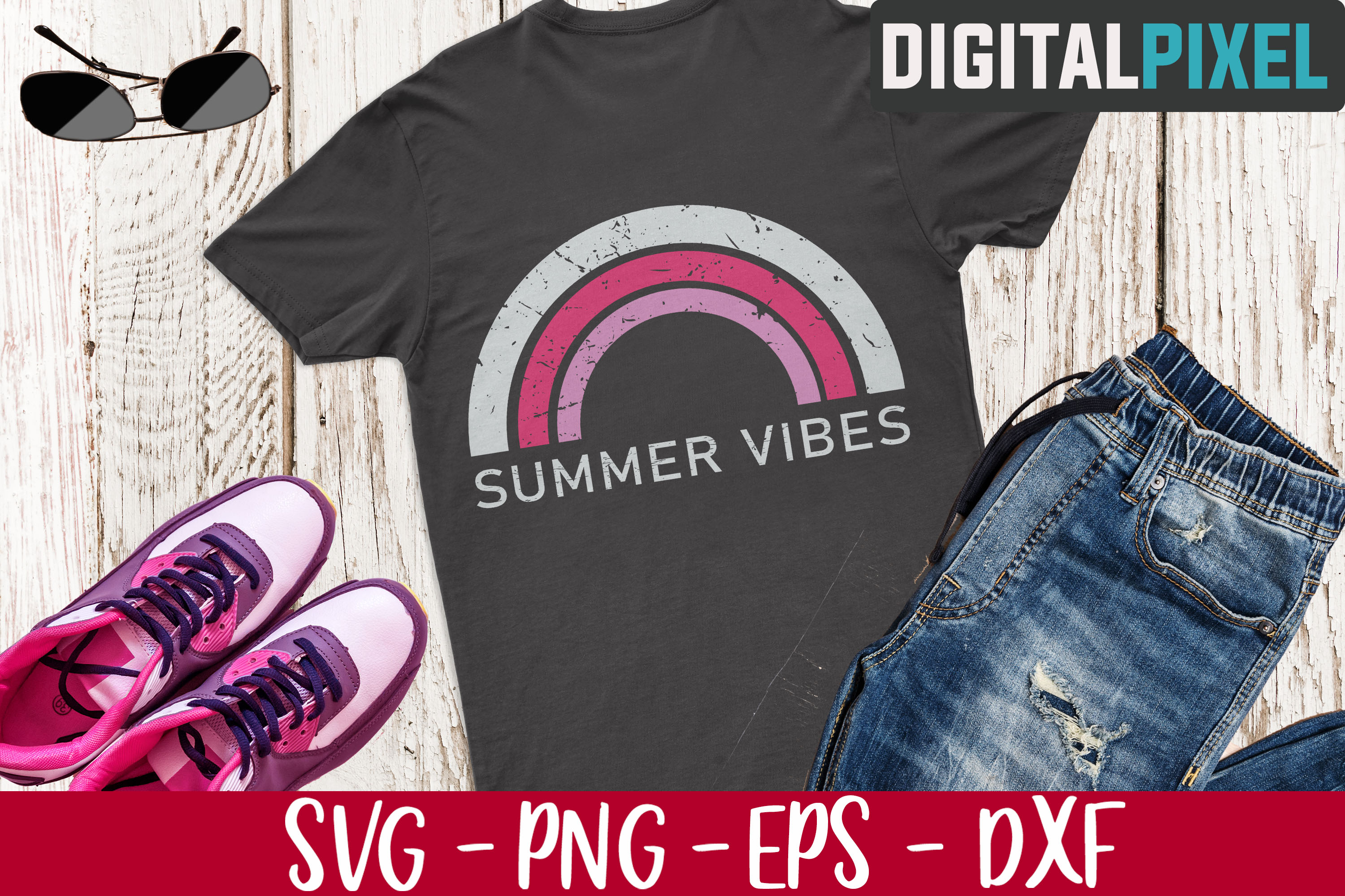 Download Summer Vibes SVG PNG EPS - Good Vibes SVG Cricut Silhouette