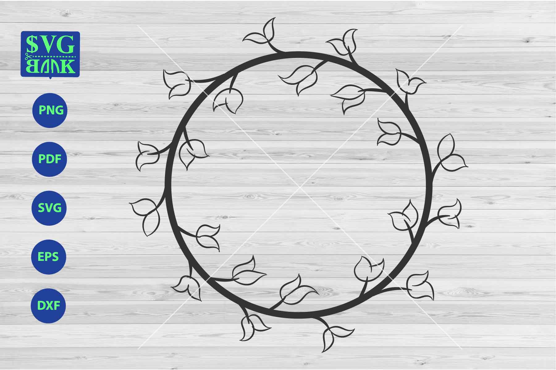 Download Wreath frame svg, monogram circle frame, laurel svg files