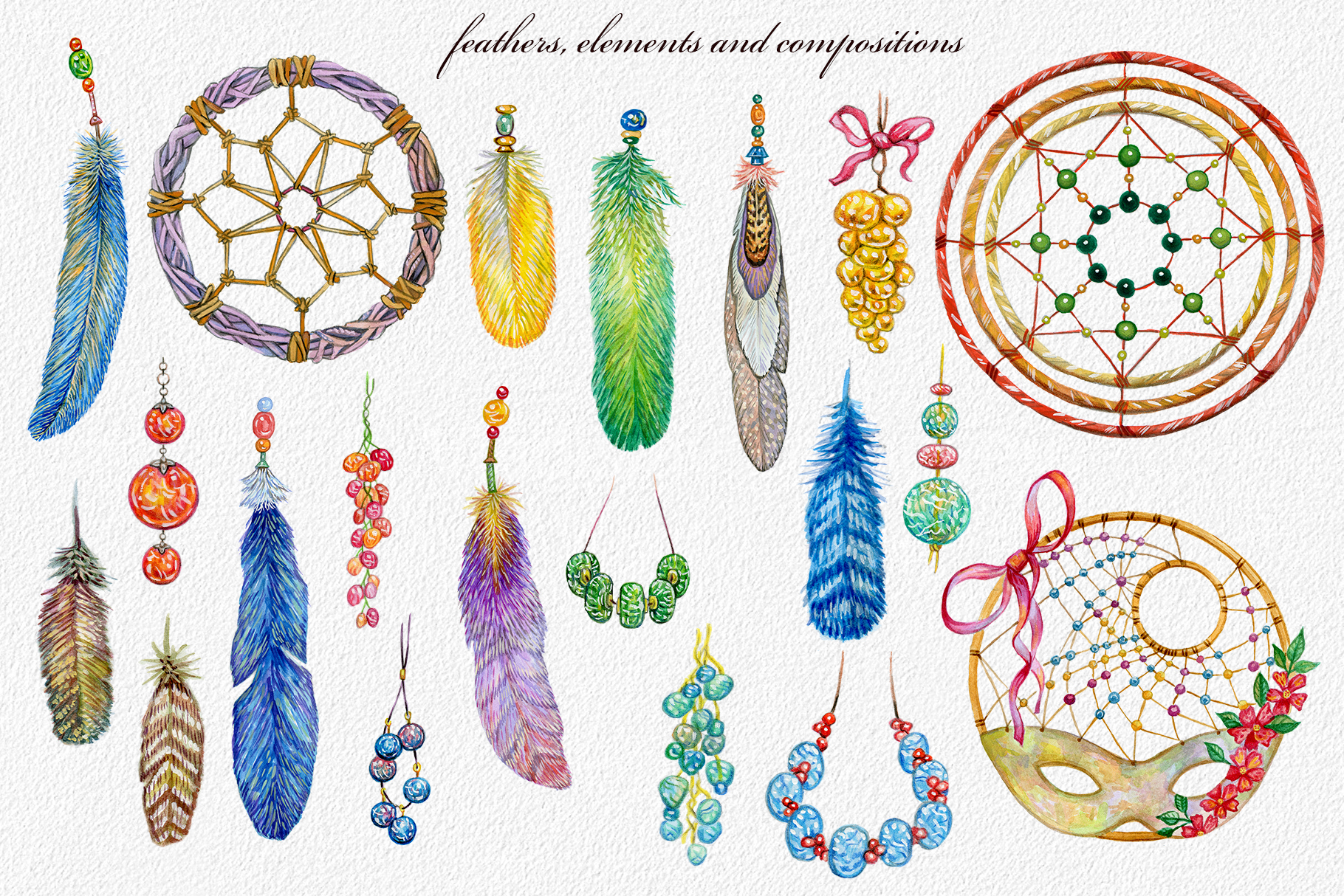 Dream Catcher Boho Watercolor (236801) Illustrations Design Bundles
