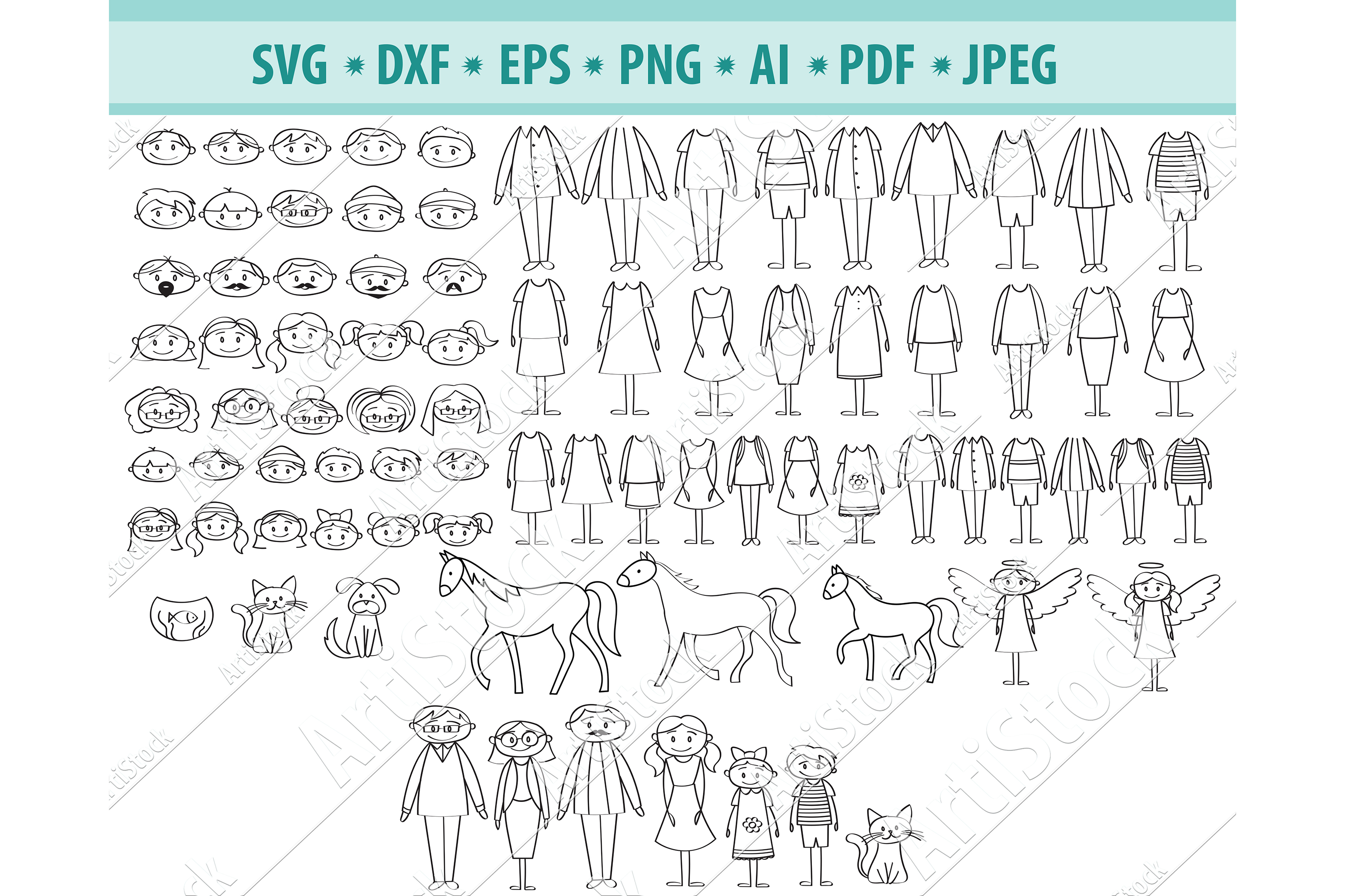 Free Free 60 Stick Family Svg Bundle SVG PNG EPS DXF File