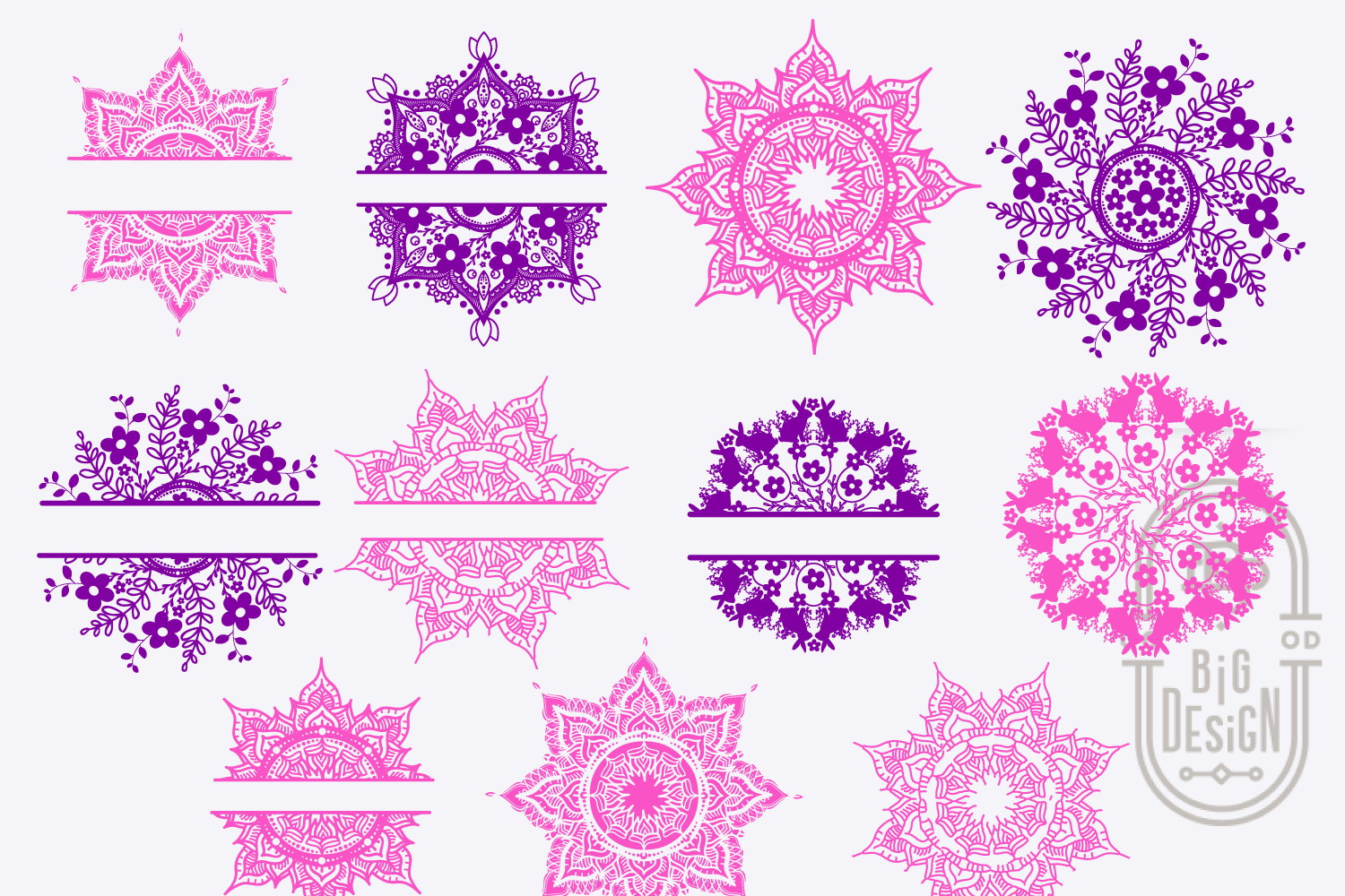 Download Mandala SVG Bundle - Split Mandala SVG, Mandala DXF EPS PN