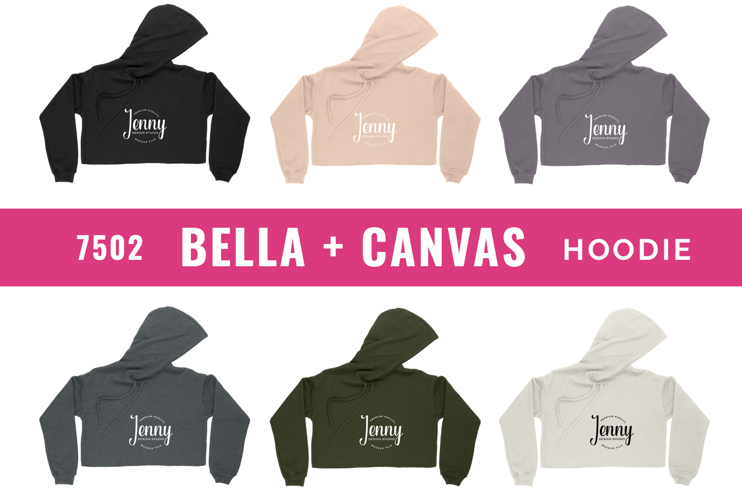Bella Canvas 7502 Mockup Bundle,Womens cropped fleece hoodie