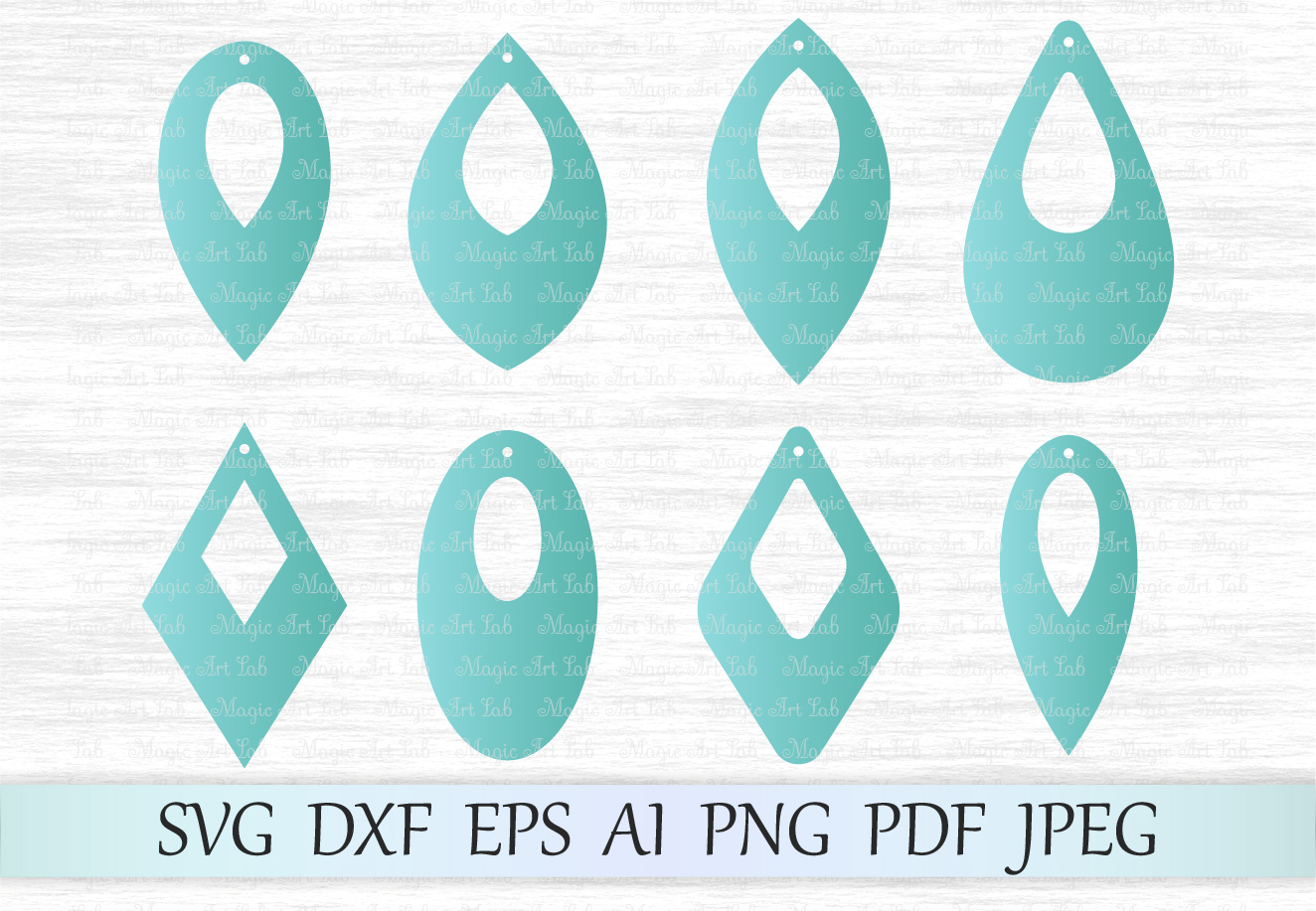 Download Earrings svg file, Earring template cut file, Tear drop svg file, Earrings with hole, Leaf ...