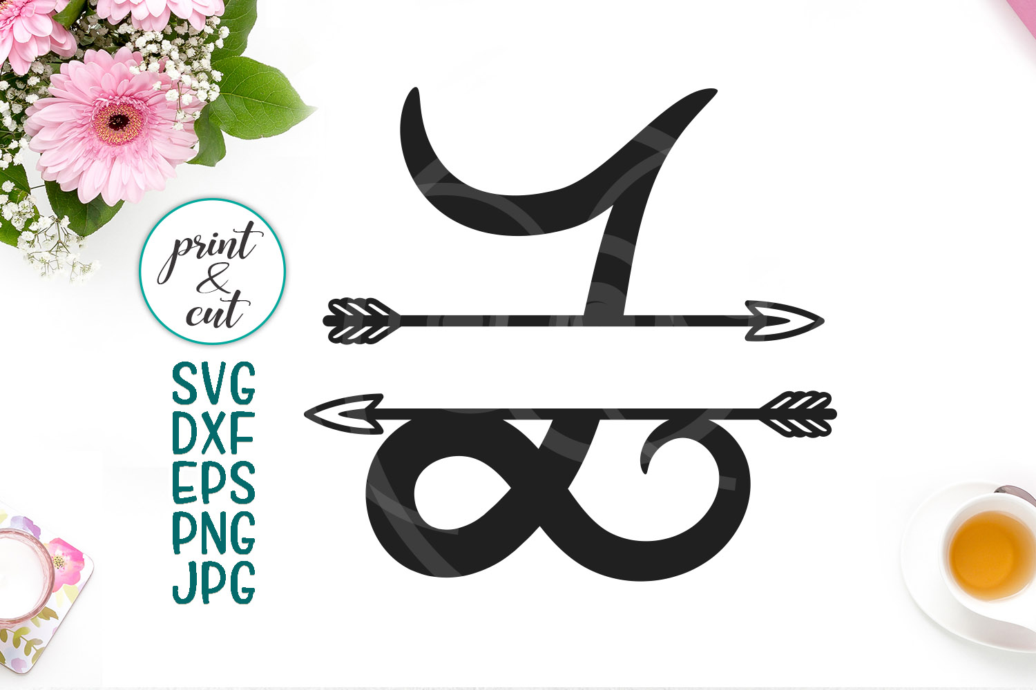 Download monogram letter L svg dxf file split font with arrows (112463) | SVGs | Design Bundles