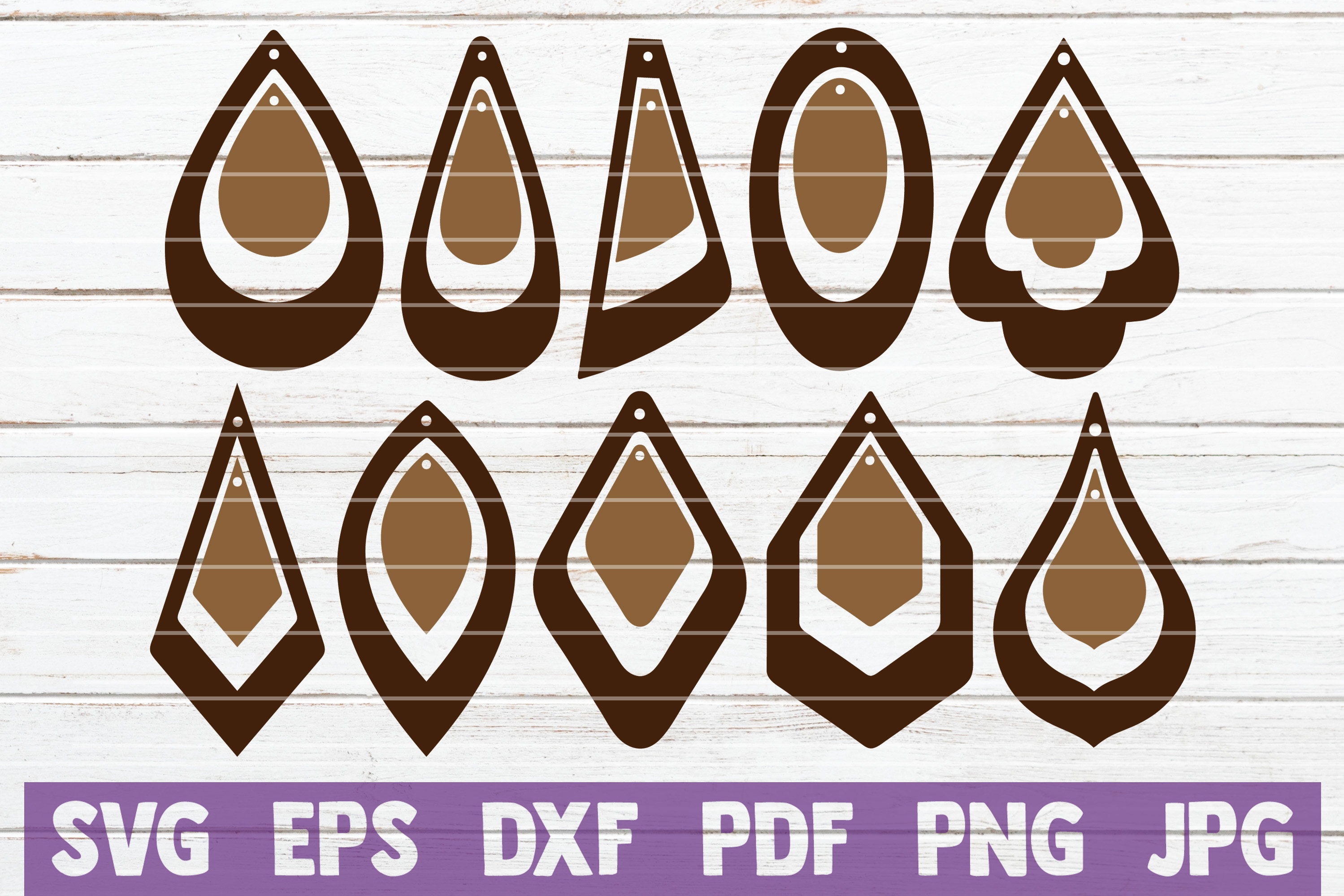 Download 20 Hanging Earrings SVG Cut Files (217953) | Cut Files | Design Bundles