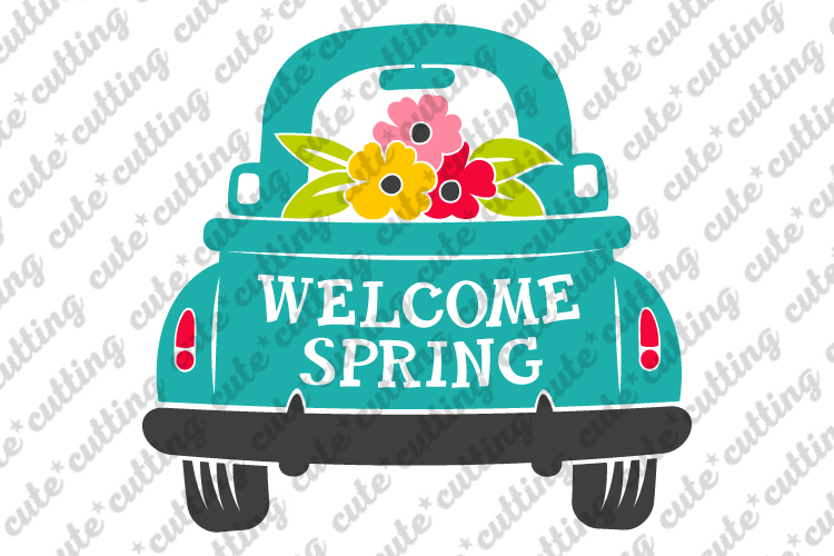 Download Spring svg, Truck with flowers svg, Truck with blooms svg