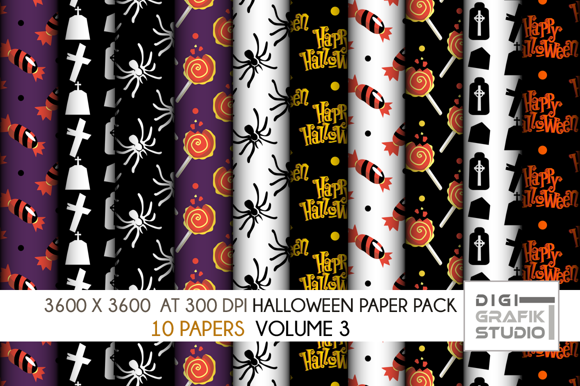 Download 10 Halloween Seamless Pattern Paper Pack Vol 3 (37115 ...