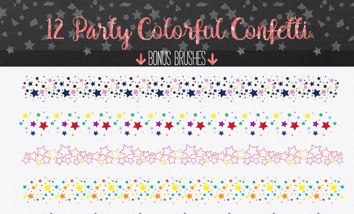 Confetti Brushes for Illustrator (15435) Decorations Design Bundles