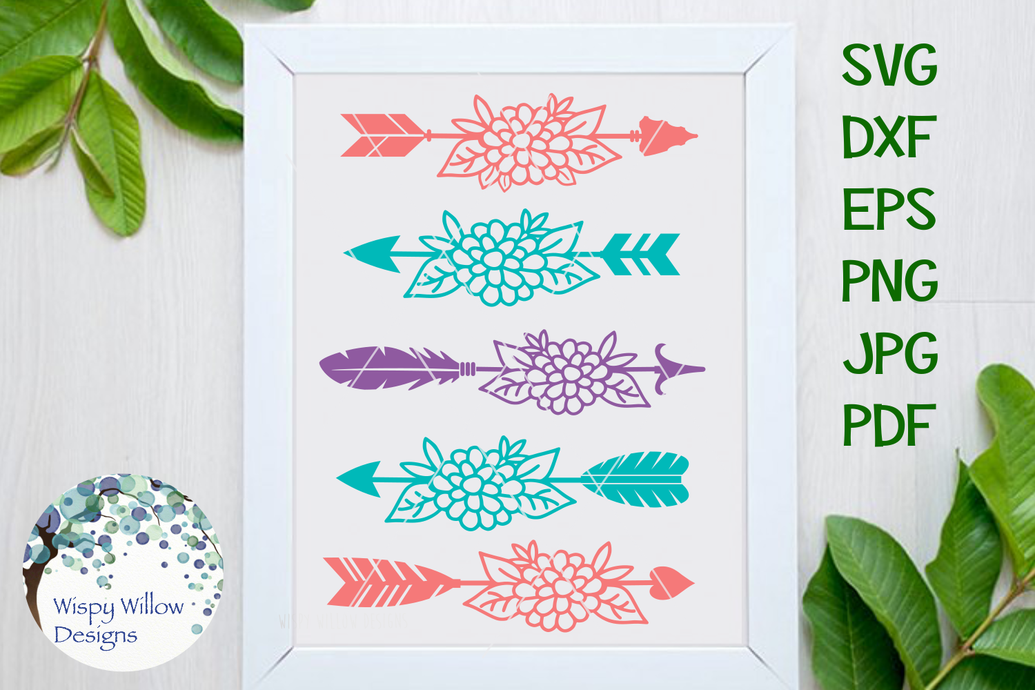 Download Floral Boho Arrow SVG Cut File Bundle