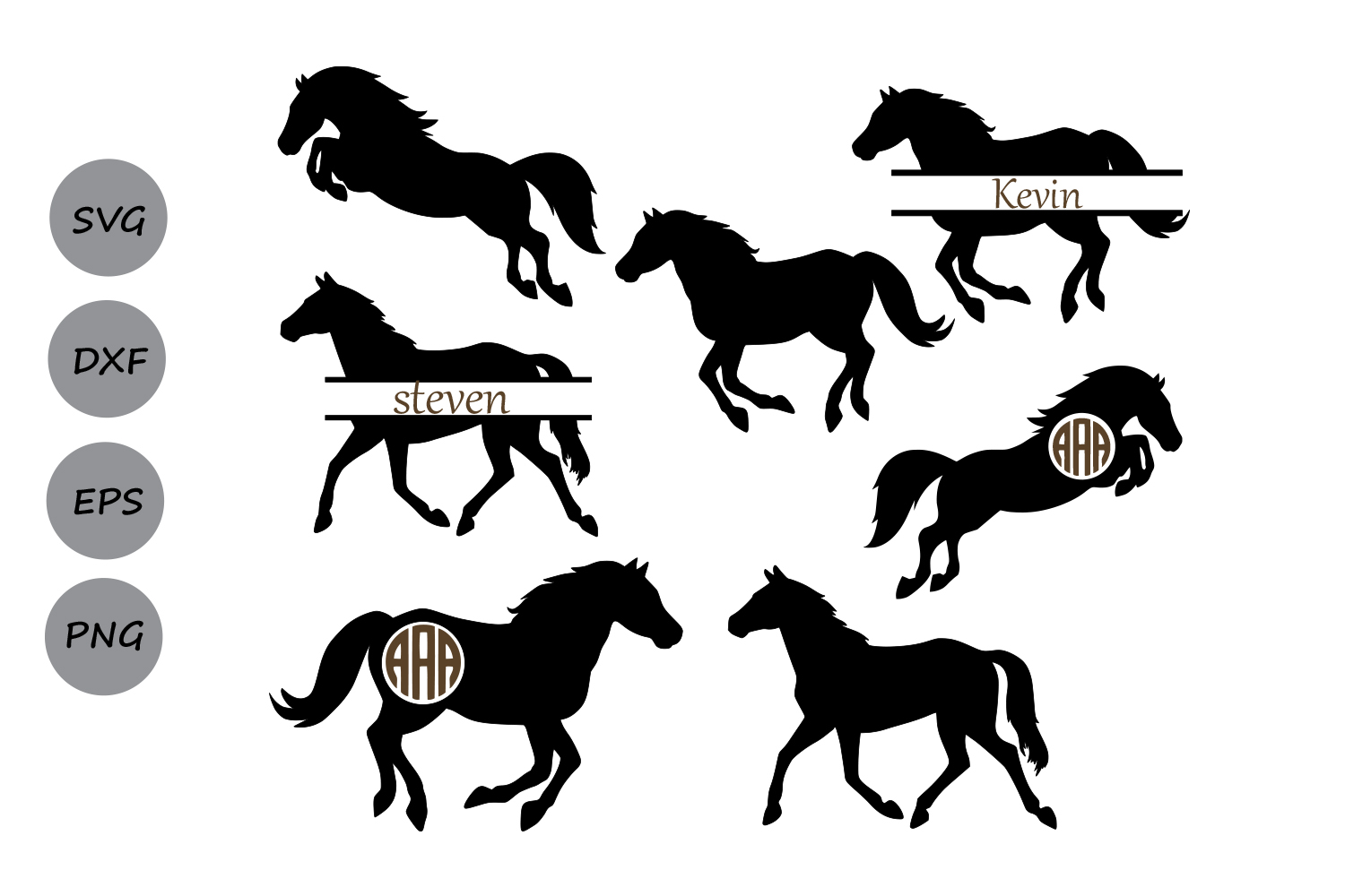 Horse svg files, Horse Monogram, Horse clipart, Horses Svg Cut Files