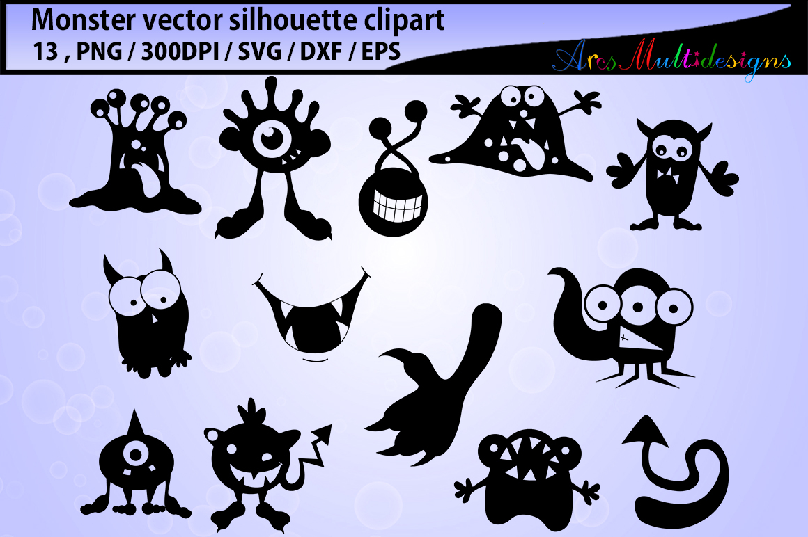 Download Monster silhouette clipart / cute monster SVG / monster ...