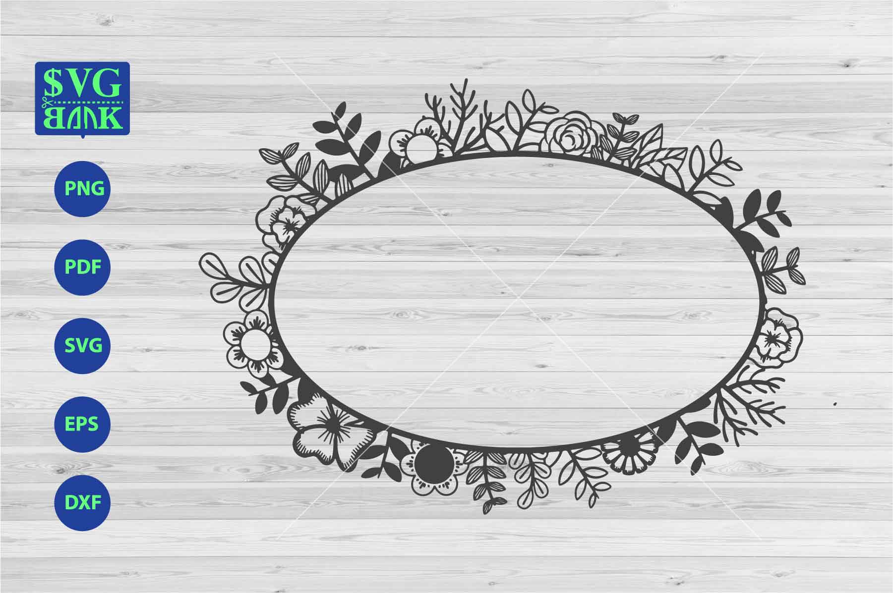 Download oval frame svg file, monogram oval frame with flower png dxf (313683) | SVGs | Design Bundles