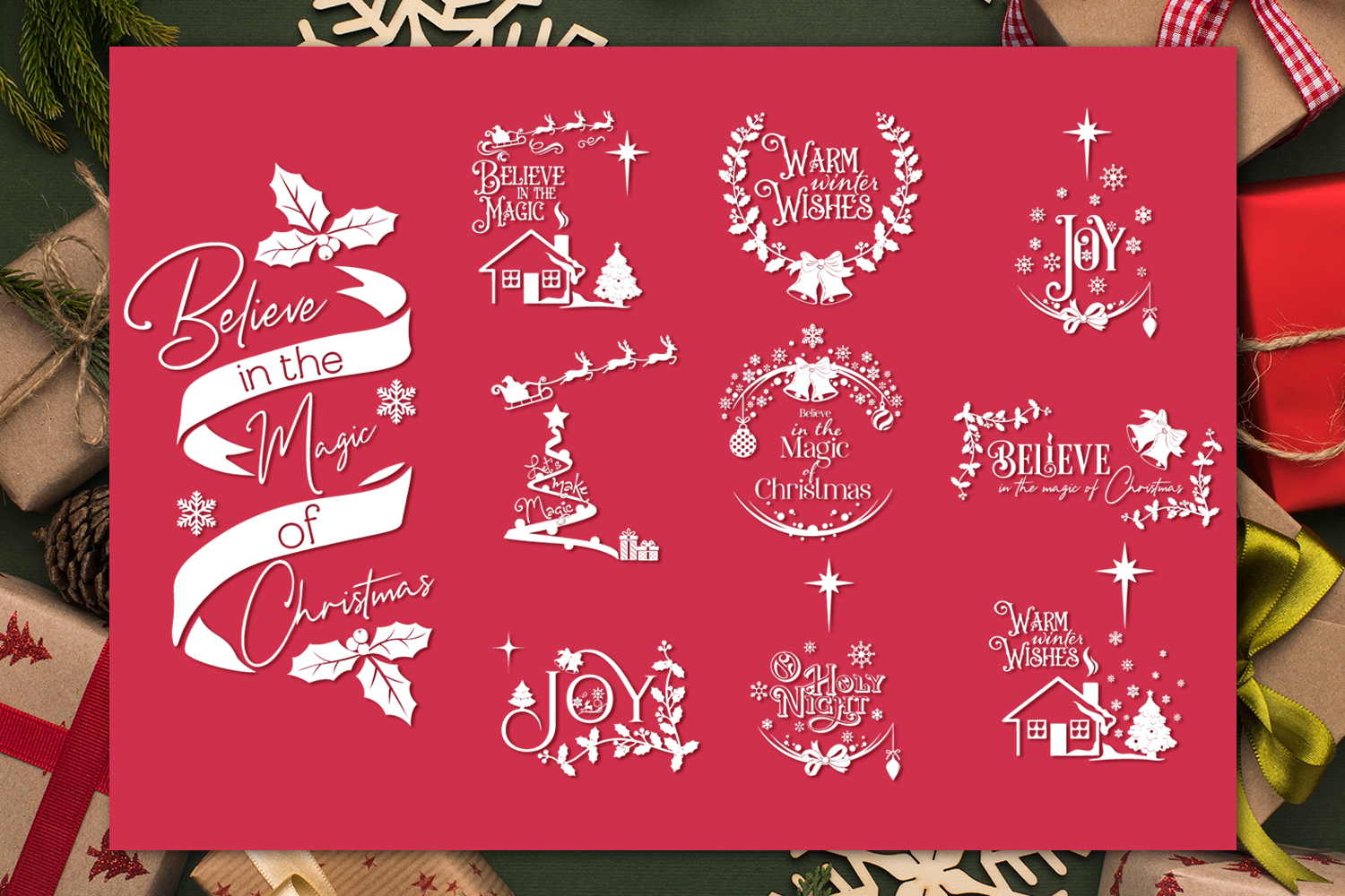Christmas SVG Bundle | Christmas Quotes SVG Cut Files