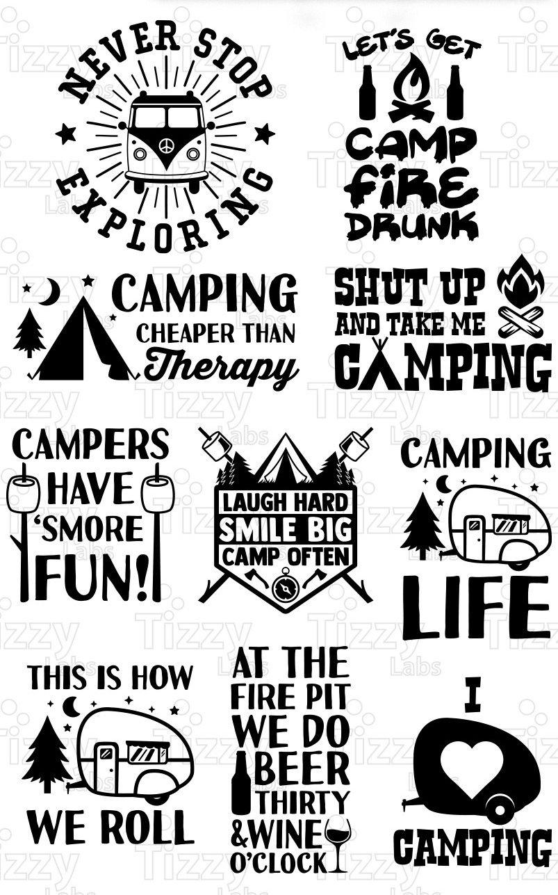 Camping Svg Bundle Set 3 SVG Files - Camping Svg Files for ...