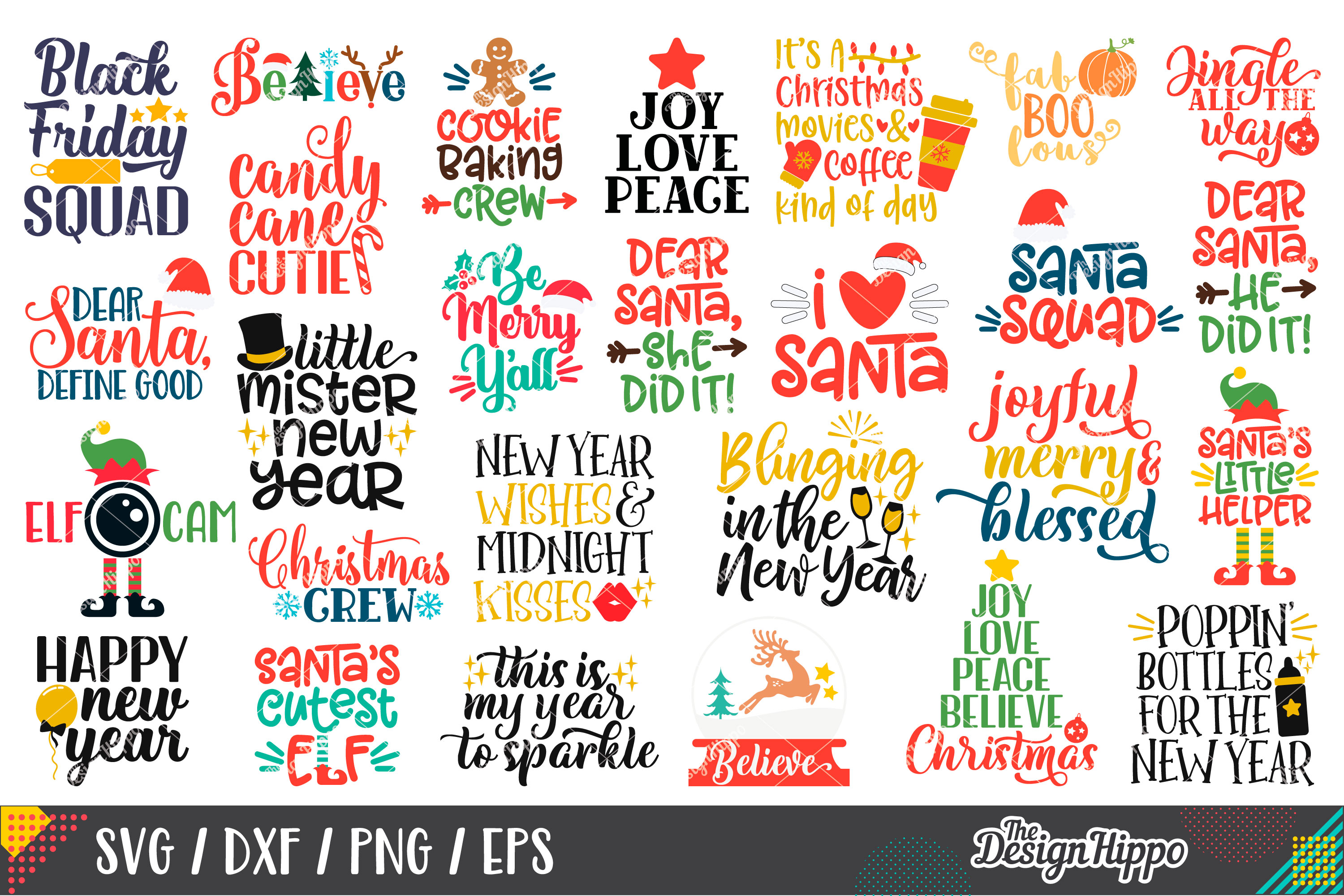 Download Mega Holiday SVG Bundle of 150 Designs, PNG DXF Cut Files