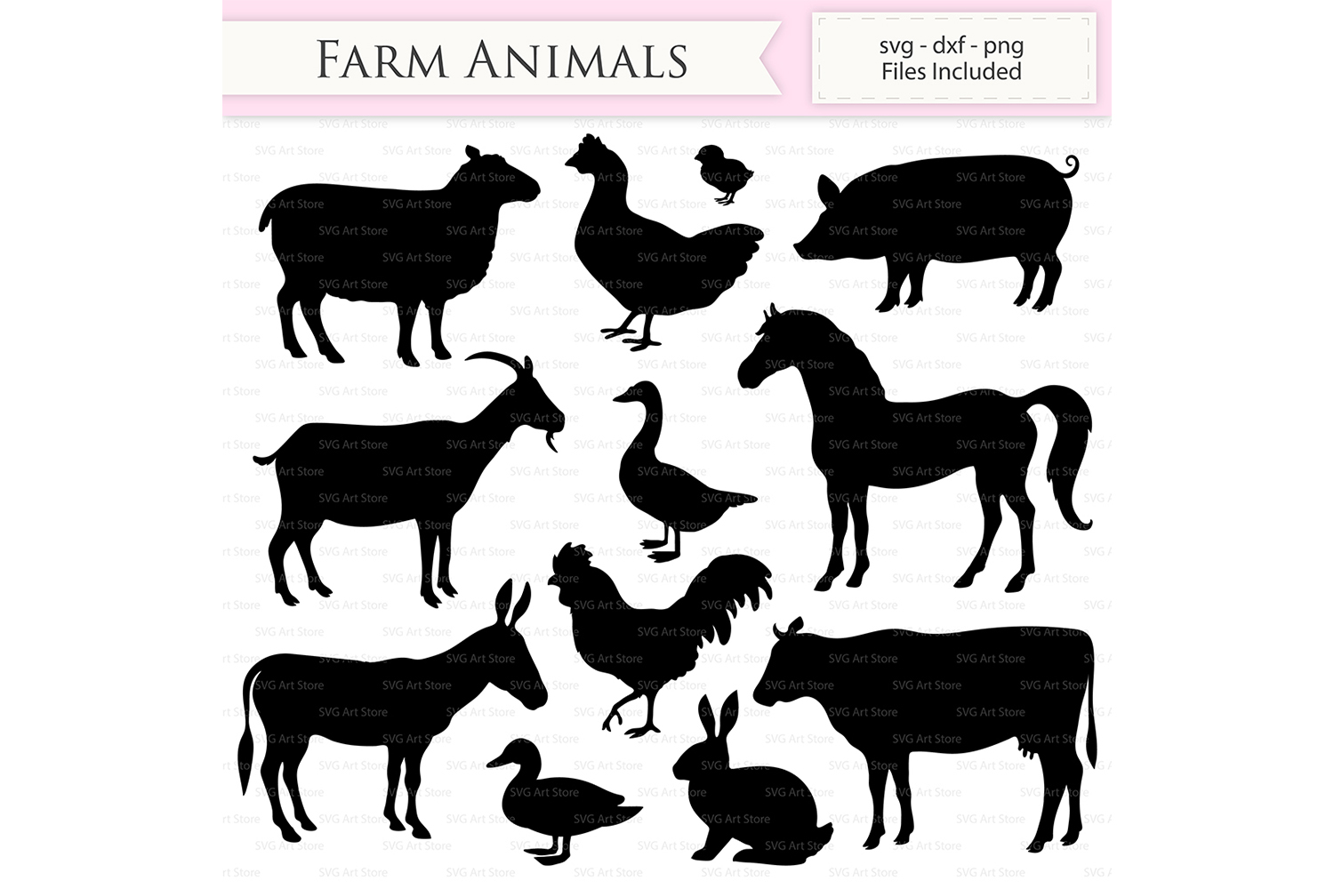 Download Farm Animals SVG Files