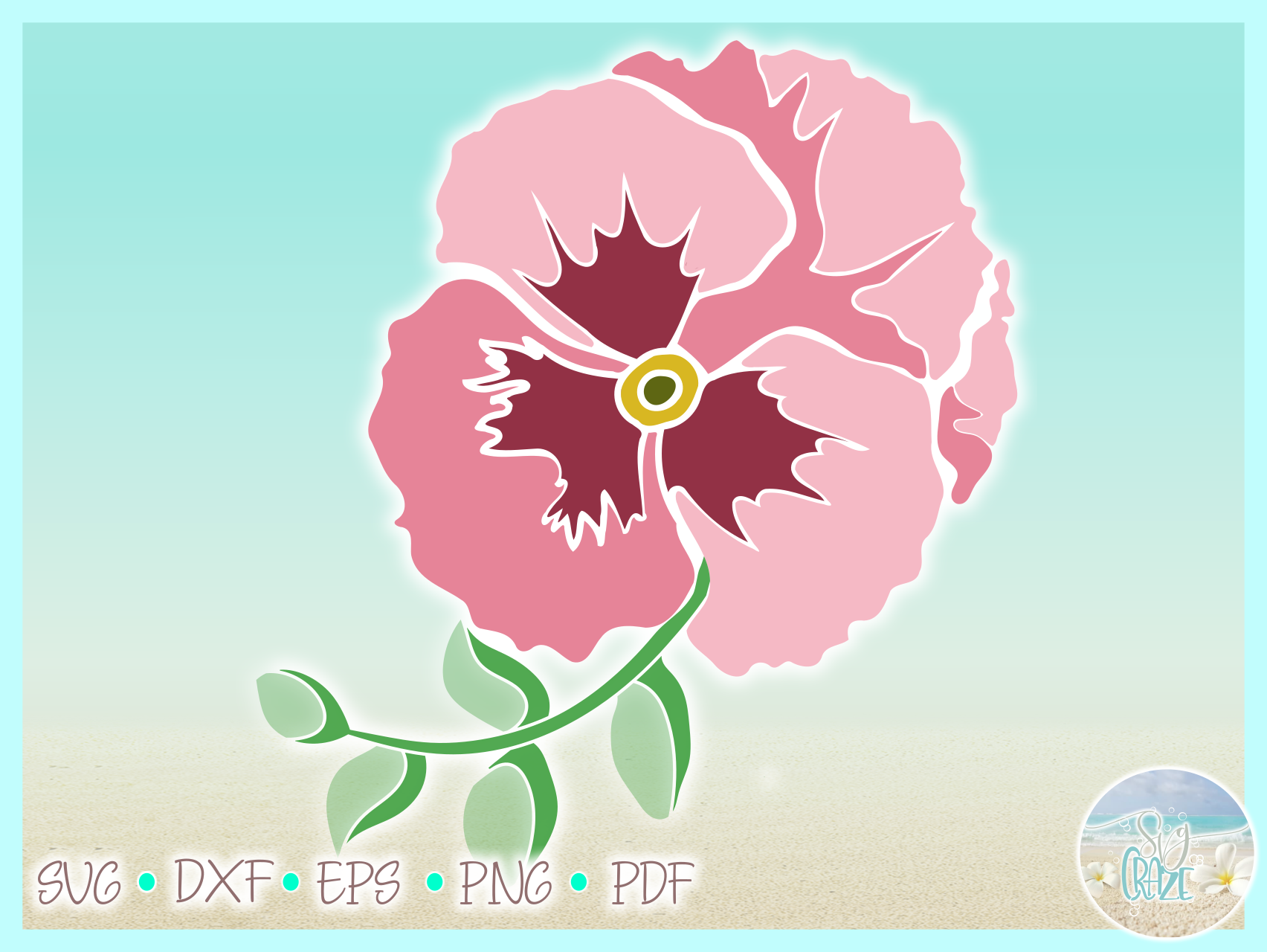 Pansy Flower Svg Dxf Eps Png Pdf Files For Cricut Silhouette