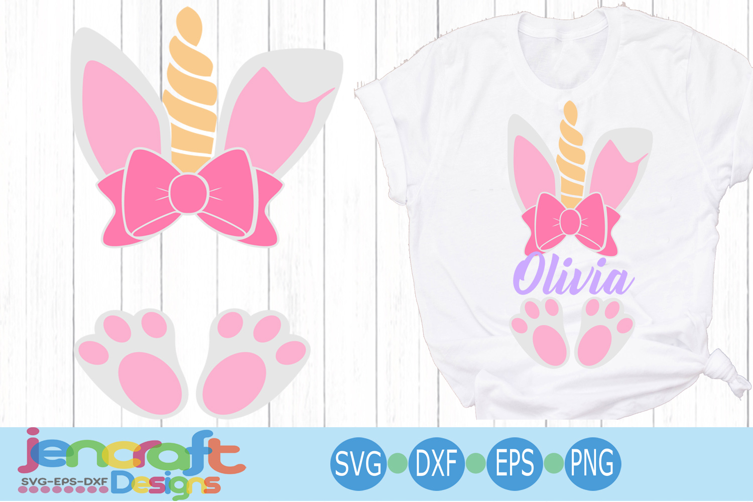 Easter Bunny Ears BunnyCorn Unicorn svg, eps, dxf