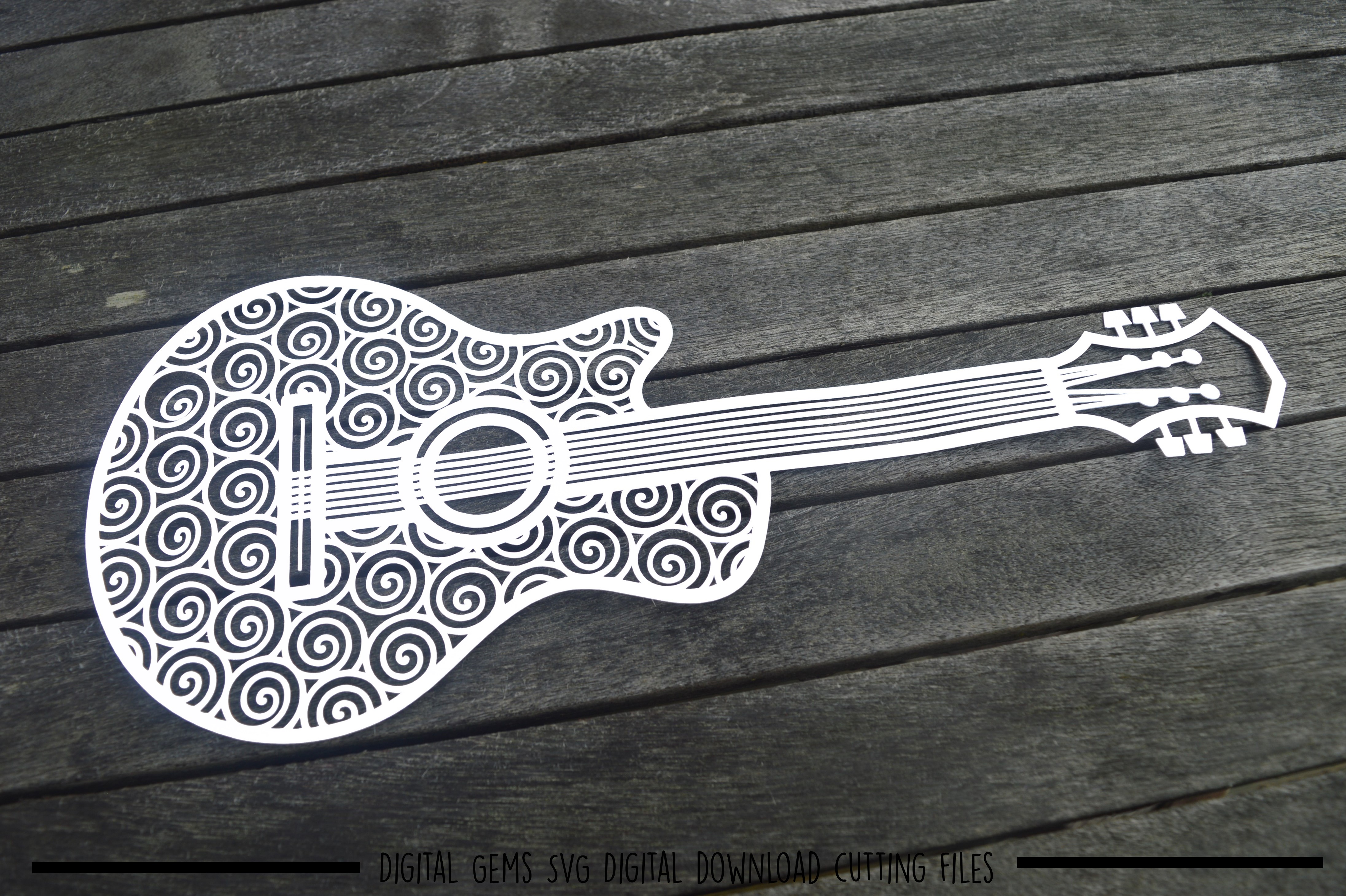 Download Guitar paper cut SVG / DXF / EPS files