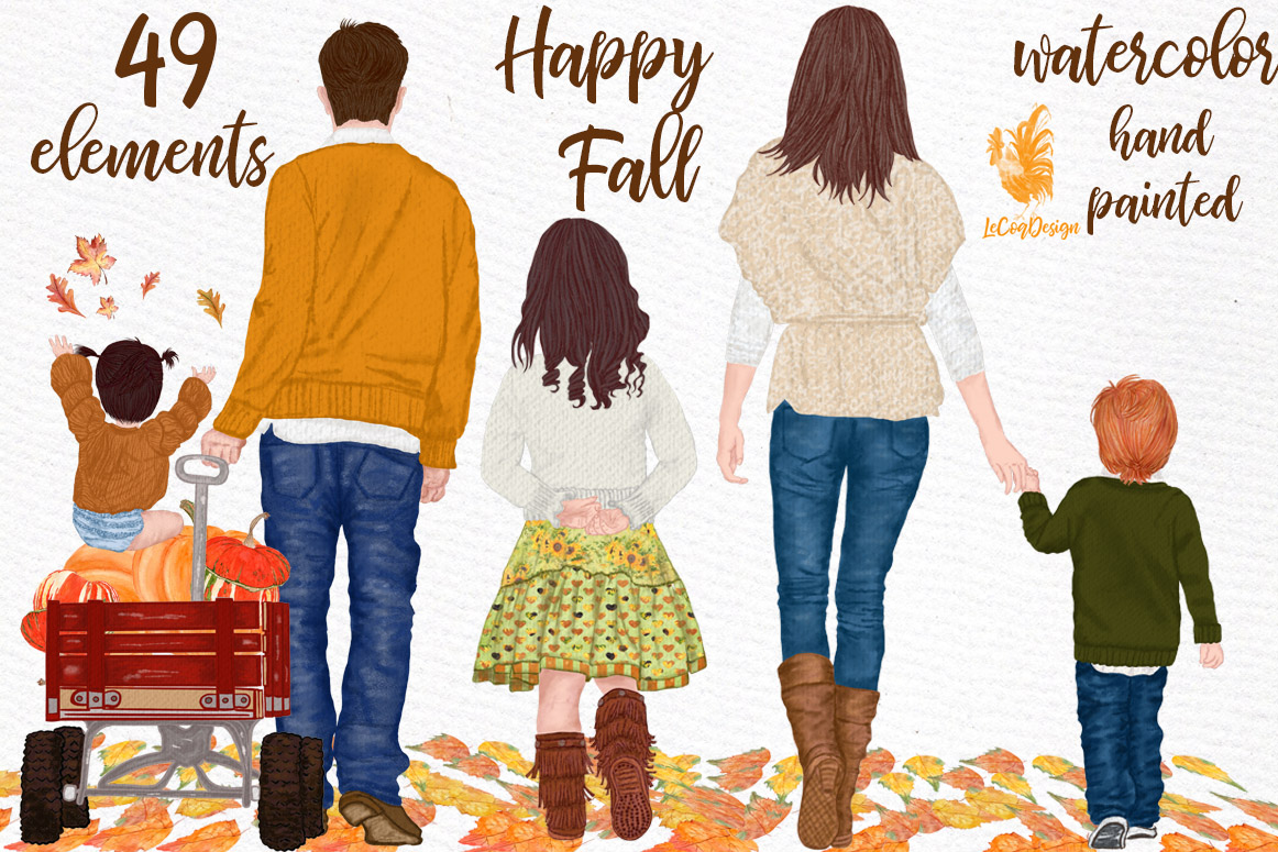 Fall clipart, Family clipart, Thanksgiving clipart, (345050