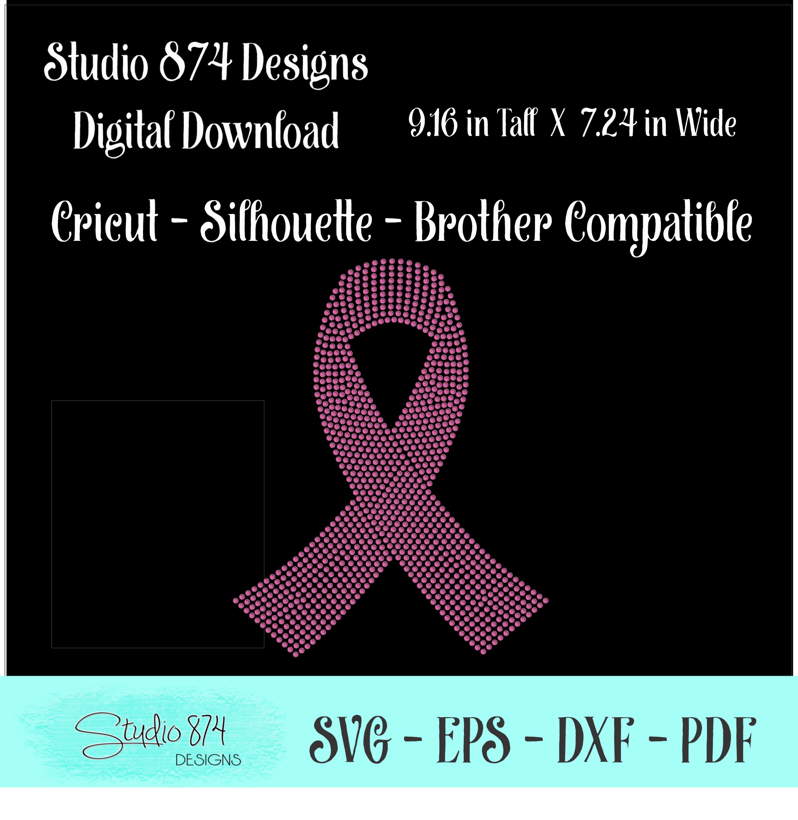 Download Awareness Ribbon Rhinestone SVG Template R1 - 9 Inch (367961) | Cut Files | Design Bundles