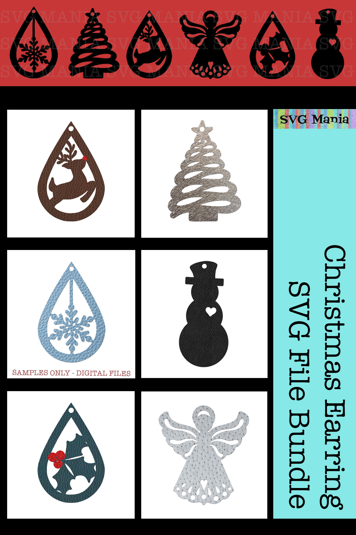Download Christmas Earring SVG Bundle, Christmas Earring Template SVG (347873) | SVGs | Design Bundles