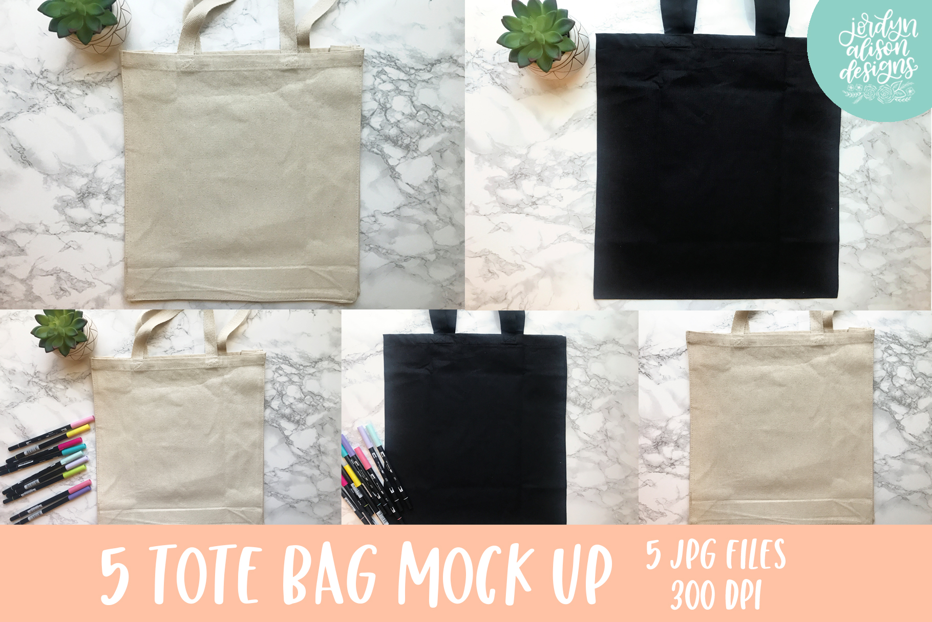 Download Tote Bag Bundle Mock Ups, Black and Tan Tote Bag Mockup ...