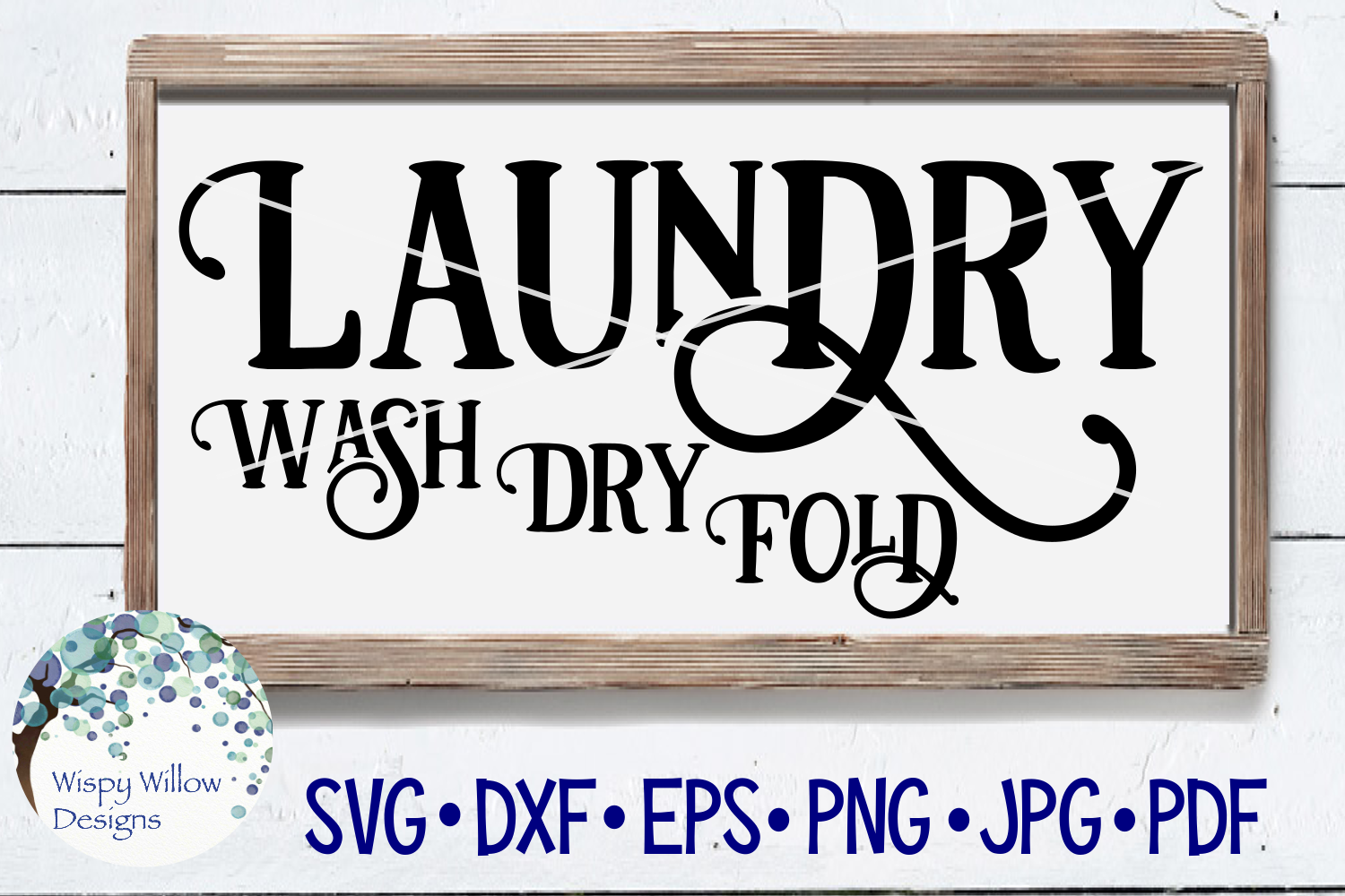 Laundry | Wash Dry Fold | Wood Sign SVG Cut File (138042) | SVGs