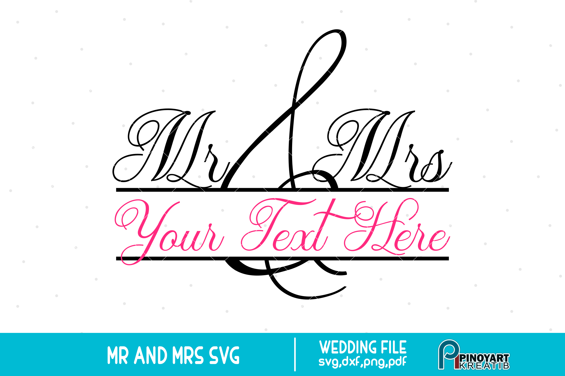 Download Mr and Mrs svg Split Monogram Frame