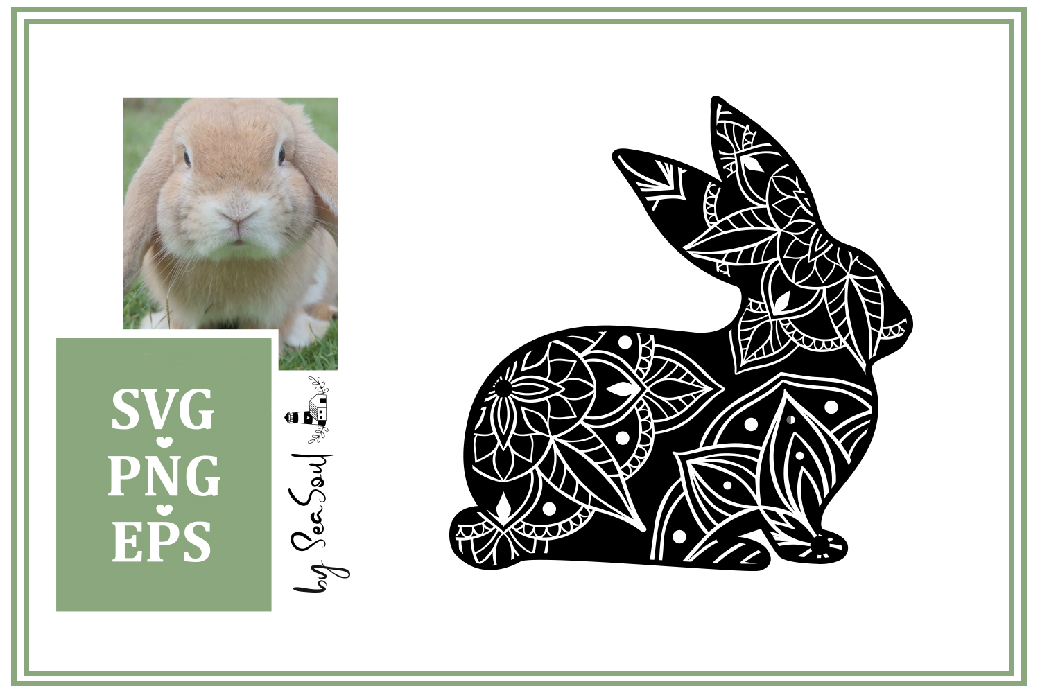 Bunny Mandala. Easter Design SVG, PNG, EPS (528865) | SVGs | Design Bundles