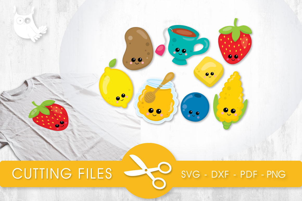 Download Cutesy Foods cutting files svg, dxf, pdf, eps included ...