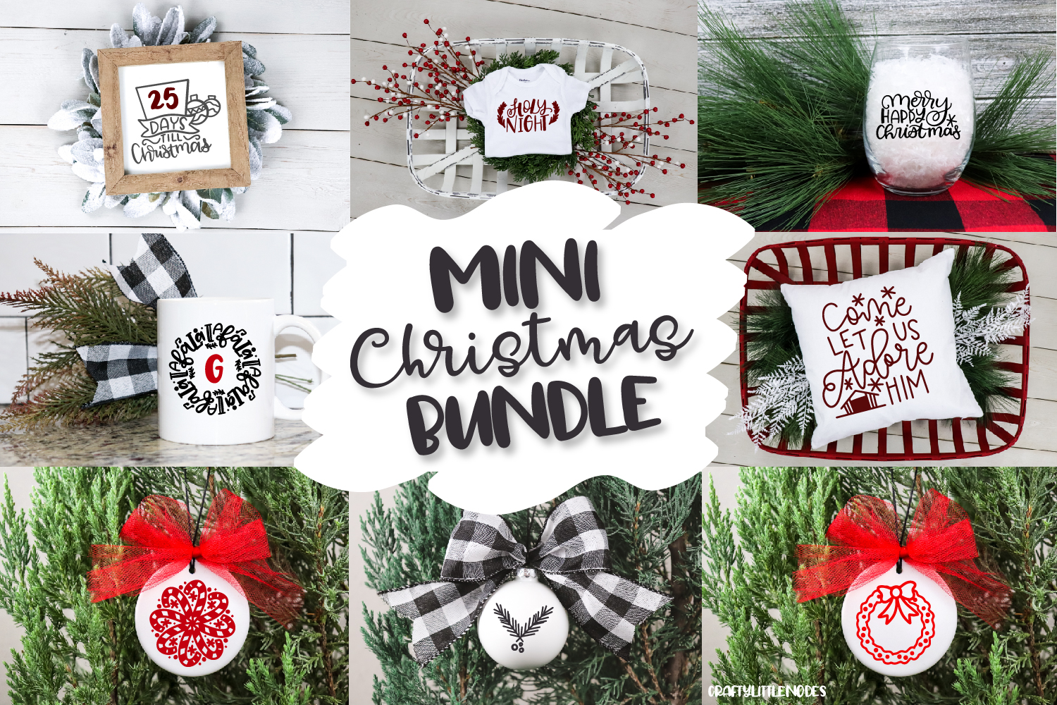 Download Mini Christmas Bundle - Hand lettered SVG Cut Files