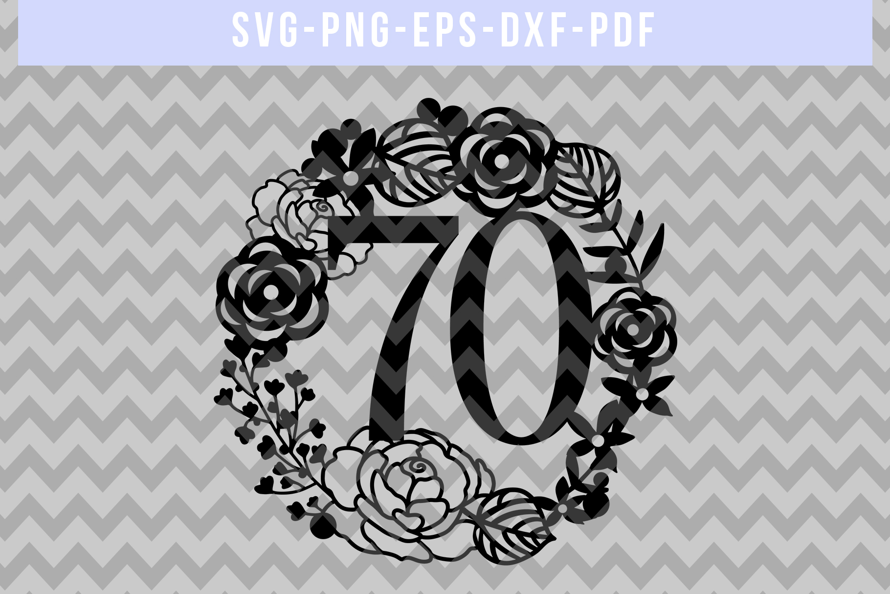 Download 70 Birthday Wreath Papercut Template, 70th Birthday, SVG, PD