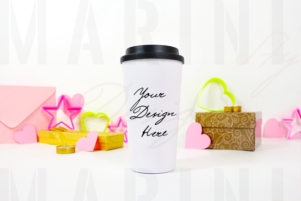 Download Valentine's day travel mug mockup, tumbler mockup, 1169