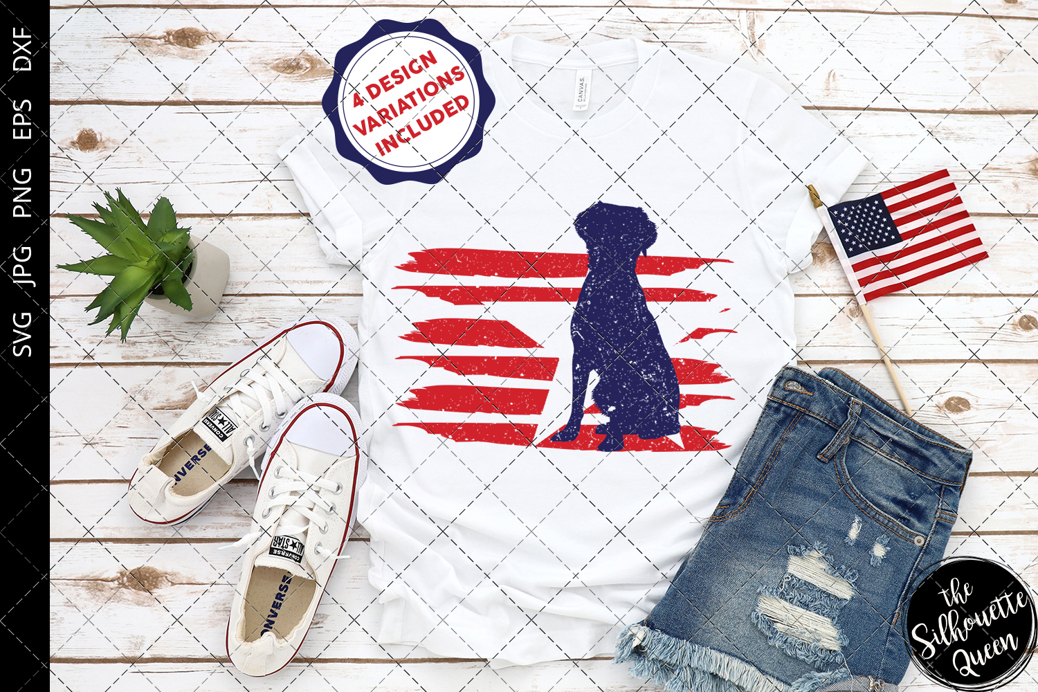 Brittany Spaniel Dog flag svg (383364) | SVGs | Design Bundles