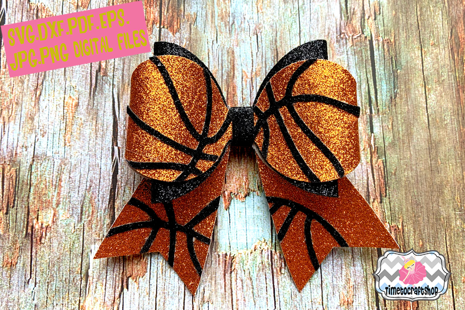 Basketball Hair Bow Template Glitter Hair Bow (220570) SVGs Design