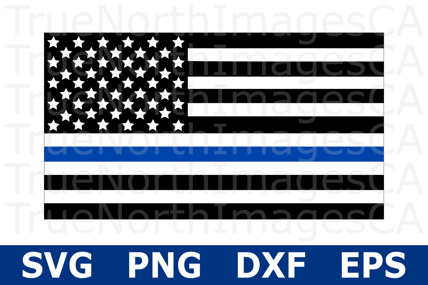 Thin Blue LIne Flag - An Occupation SVG Cut File
