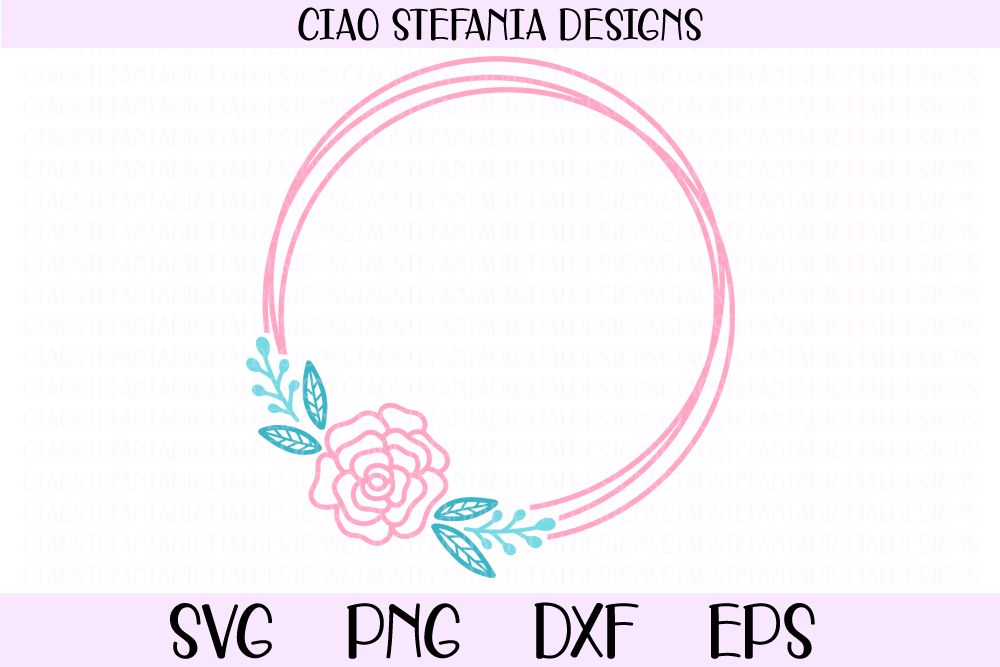 Download Rose Flower Geometric Circle Frame Wedding SVG Cut File (353608) | SVGs | Design Bundles