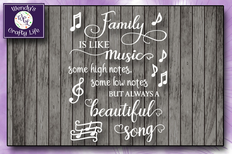 Download Family music wall quote - SVG - PNG - PDF - 2 Jpeg files (278614) | SVGs | Design Bundles