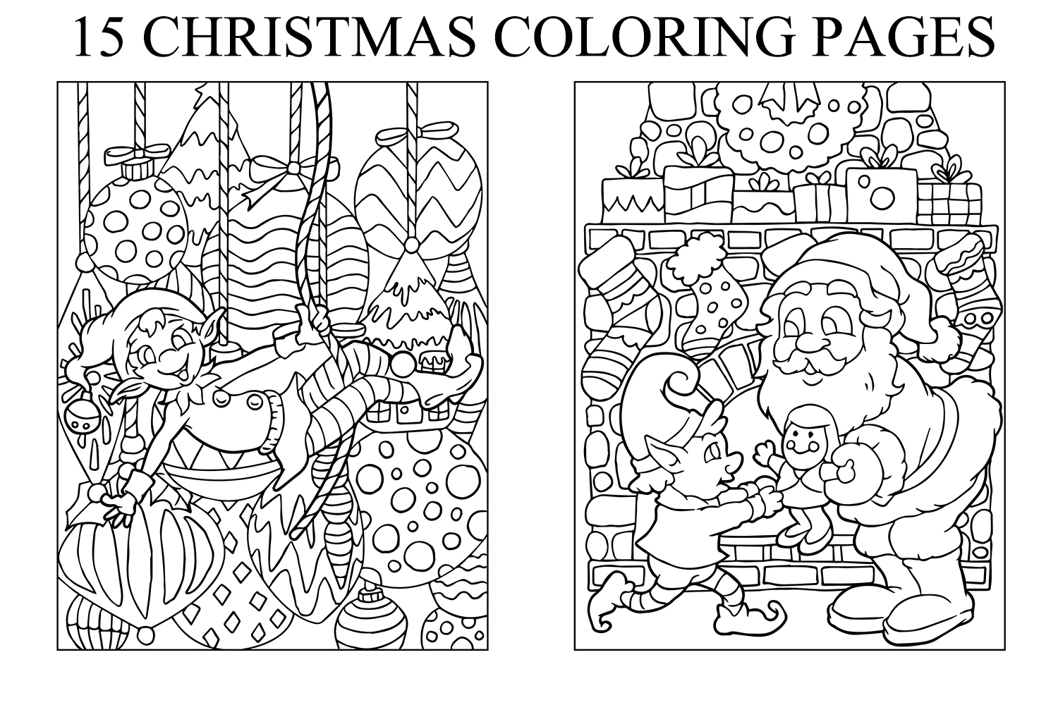 Coloring Pages For Kids - 15 Christmas Pages