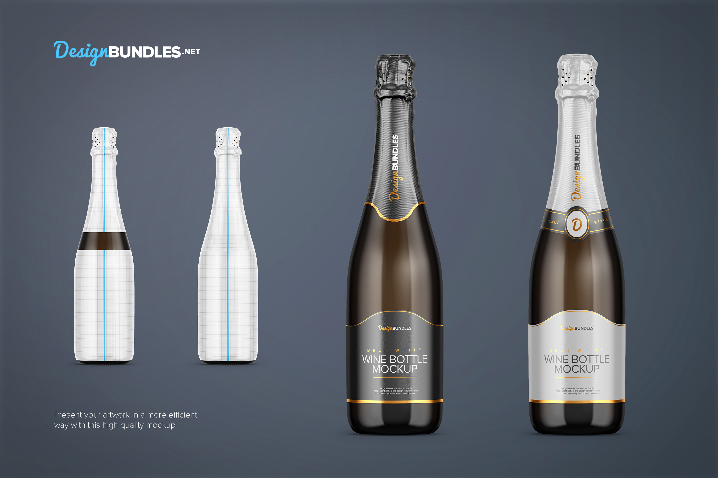 Champagne Bottle Mockup