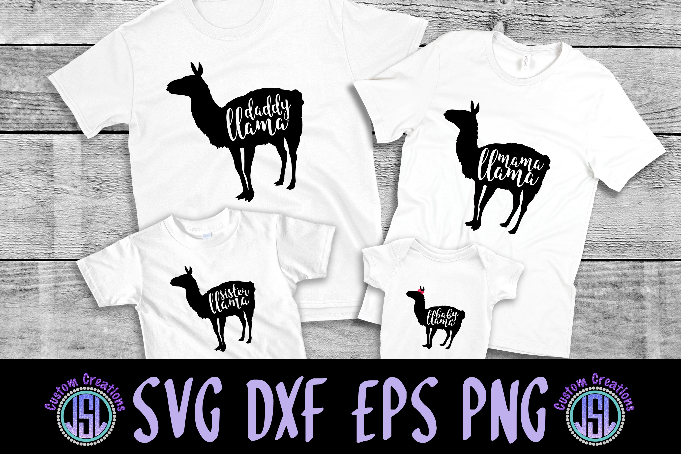 Daddy, Mama, Sister & Baby Llama Set of 4 | SVG DXF EPS ...