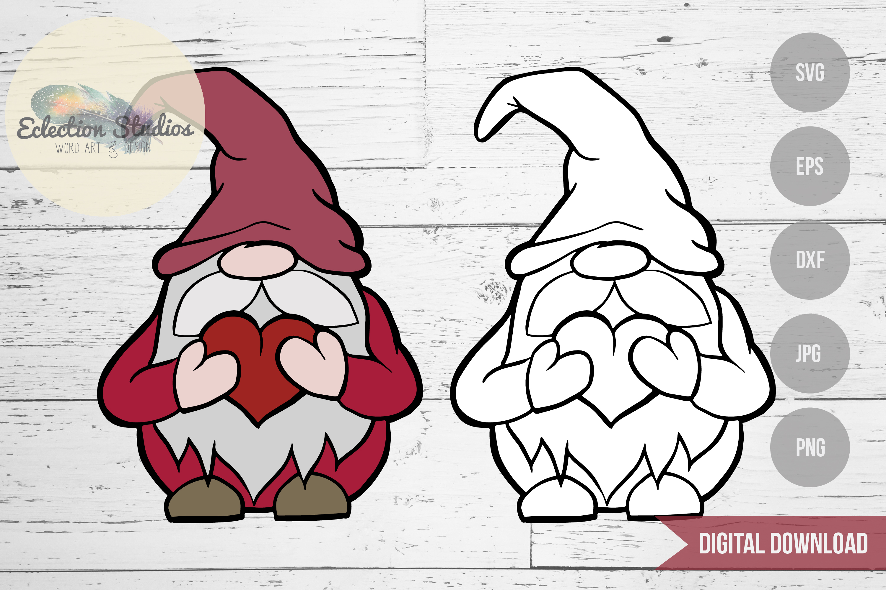 Download Gnome Valentine, Gnome holding Heart, Gnome SVG