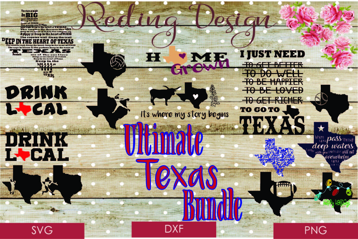 Download Ultimate Texas Bundle 15 SVG DXF PNG Digital Cut Files ...