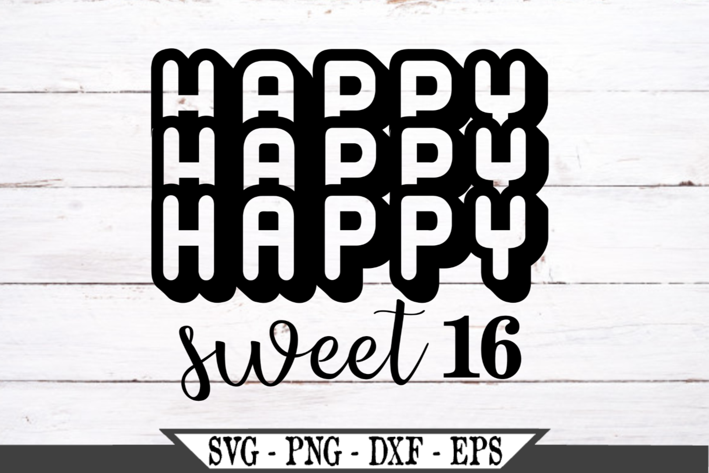 Download Happy Sweet 16 Retro SVG