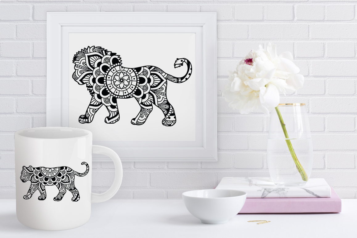 Download Lion Mandala SVG Cut Files, Lioness Mandala SVG.