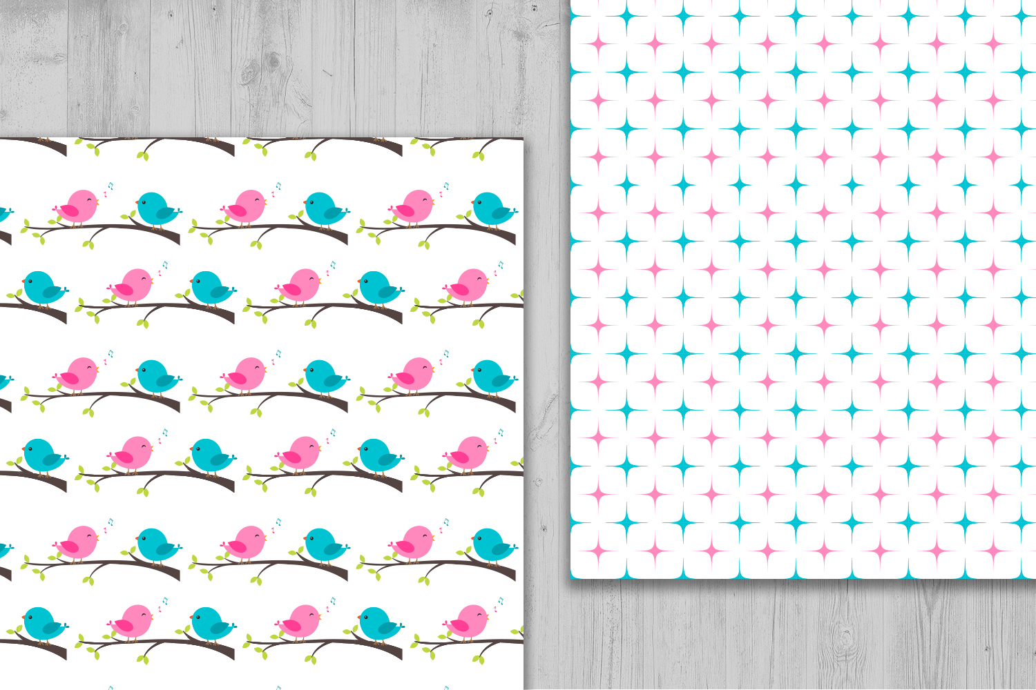 Bird Digital Paper, leaf and branches pattern, bird scrapbook, birds ...