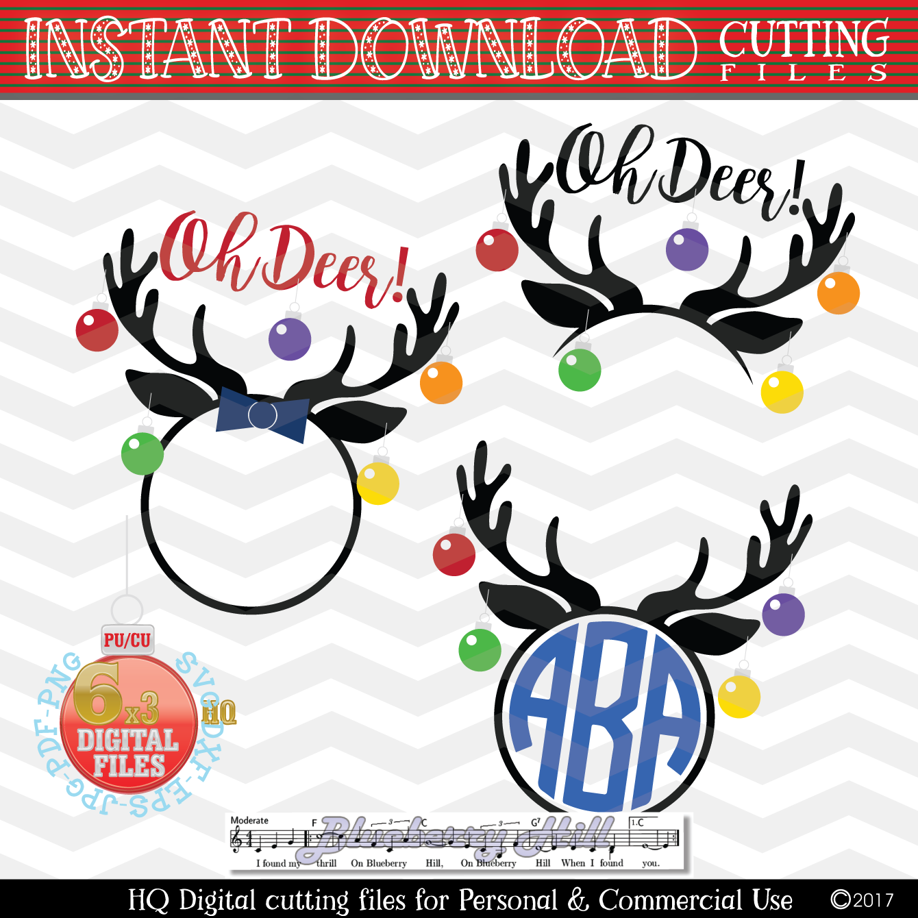 Download Christmas reindeer SVG, Reindeer Monogram, Christmas bundle