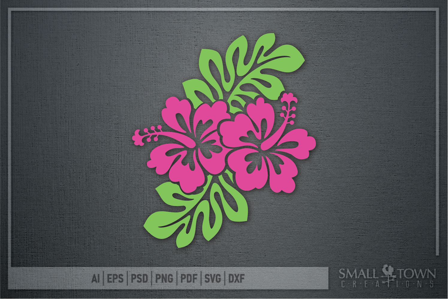 hibiscus hawaiian flower summer print cut design